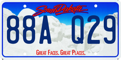 SD license plate 88AQ29