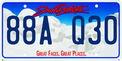 SD license plate 88AQ30