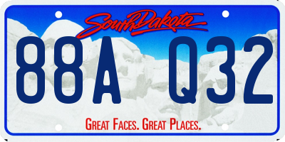 SD license plate 88AQ32