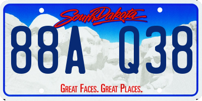 SD license plate 88AQ38