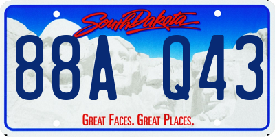 SD license plate 88AQ43