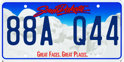 SD license plate 88AQ44