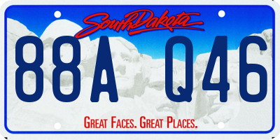 SD license plate 88AQ46