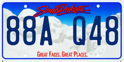 SD license plate 88AQ48