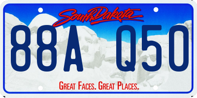 SD license plate 88AQ50