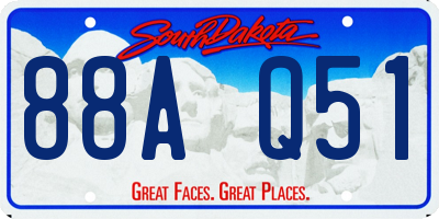 SD license plate 88AQ51