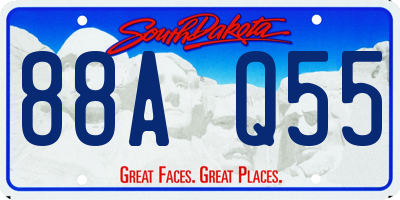 SD license plate 88AQ55