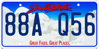 SD license plate 88AQ56