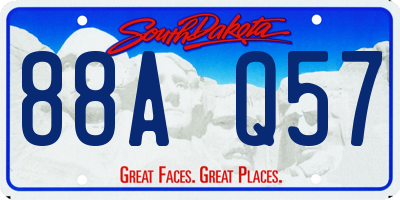 SD license plate 88AQ57