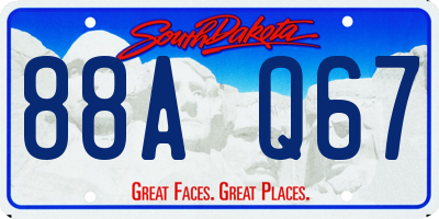 SD license plate 88AQ67