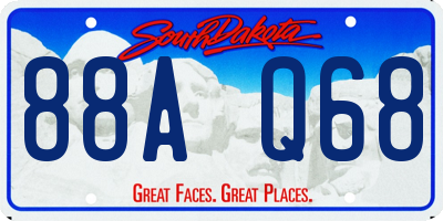 SD license plate 88AQ68