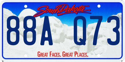 SD license plate 88AQ73