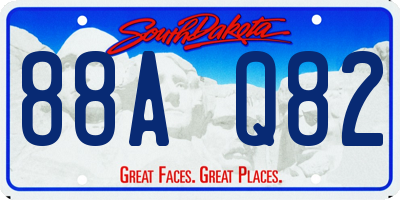 SD license plate 88AQ82