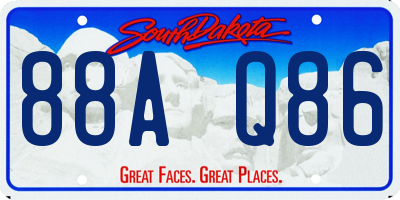 SD license plate 88AQ86