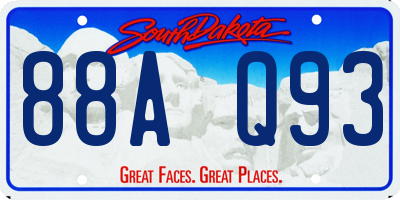 SD license plate 88AQ93