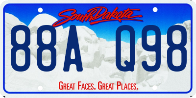 SD license plate 88AQ98