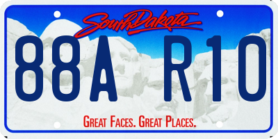 SD license plate 88AR10