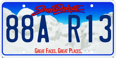 SD license plate 88AR13
