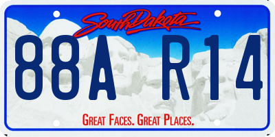 SD license plate 88AR14