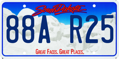 SD license plate 88AR25
