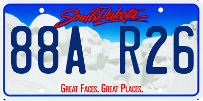 SD license plate 88AR26