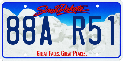 SD license plate 88AR51