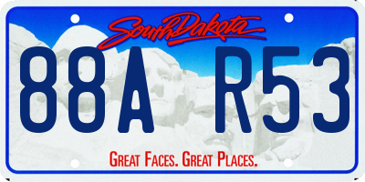 SD license plate 88AR53