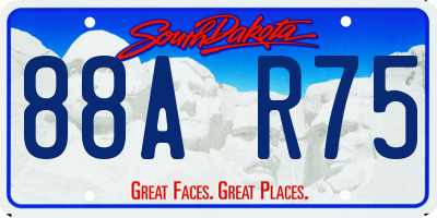 SD license plate 88AR75