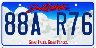 SD license plate 88AR76