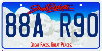 SD license plate 88AR90