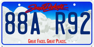SD license plate 88AR92