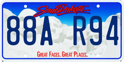 SD license plate 88AR94