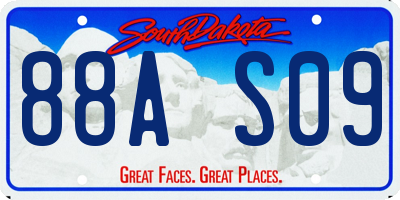 SD license plate 88AS09