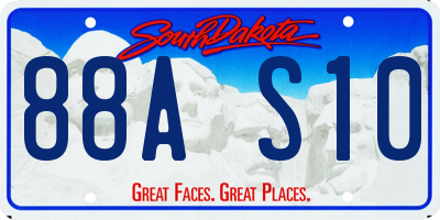 SD license plate 88AS10