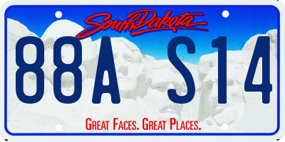 SD license plate 88AS14