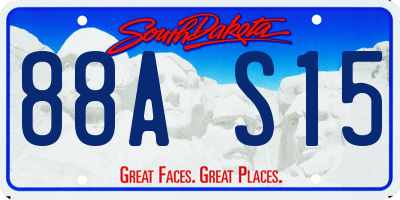 SD license plate 88AS15