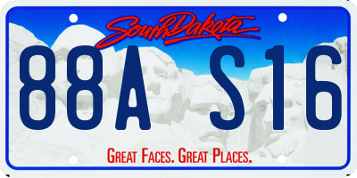 SD license plate 88AS16