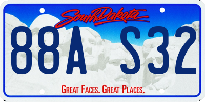 SD license plate 88AS32
