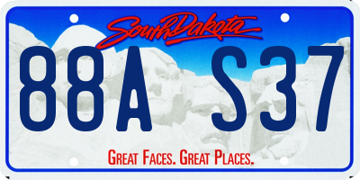SD license plate 88AS37
