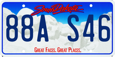 SD license plate 88AS46