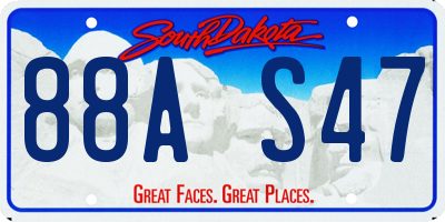 SD license plate 88AS47