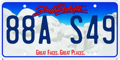 SD license plate 88AS49