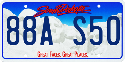 SD license plate 88AS50