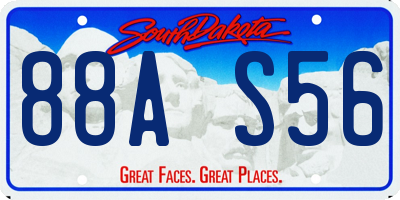 SD license plate 88AS56