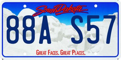 SD license plate 88AS57