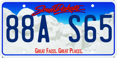 SD license plate 88AS65