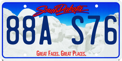 SD license plate 88AS76