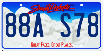 SD license plate 88AS78