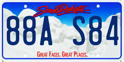 SD license plate 88AS84