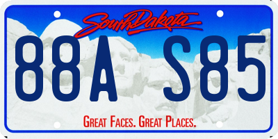 SD license plate 88AS85